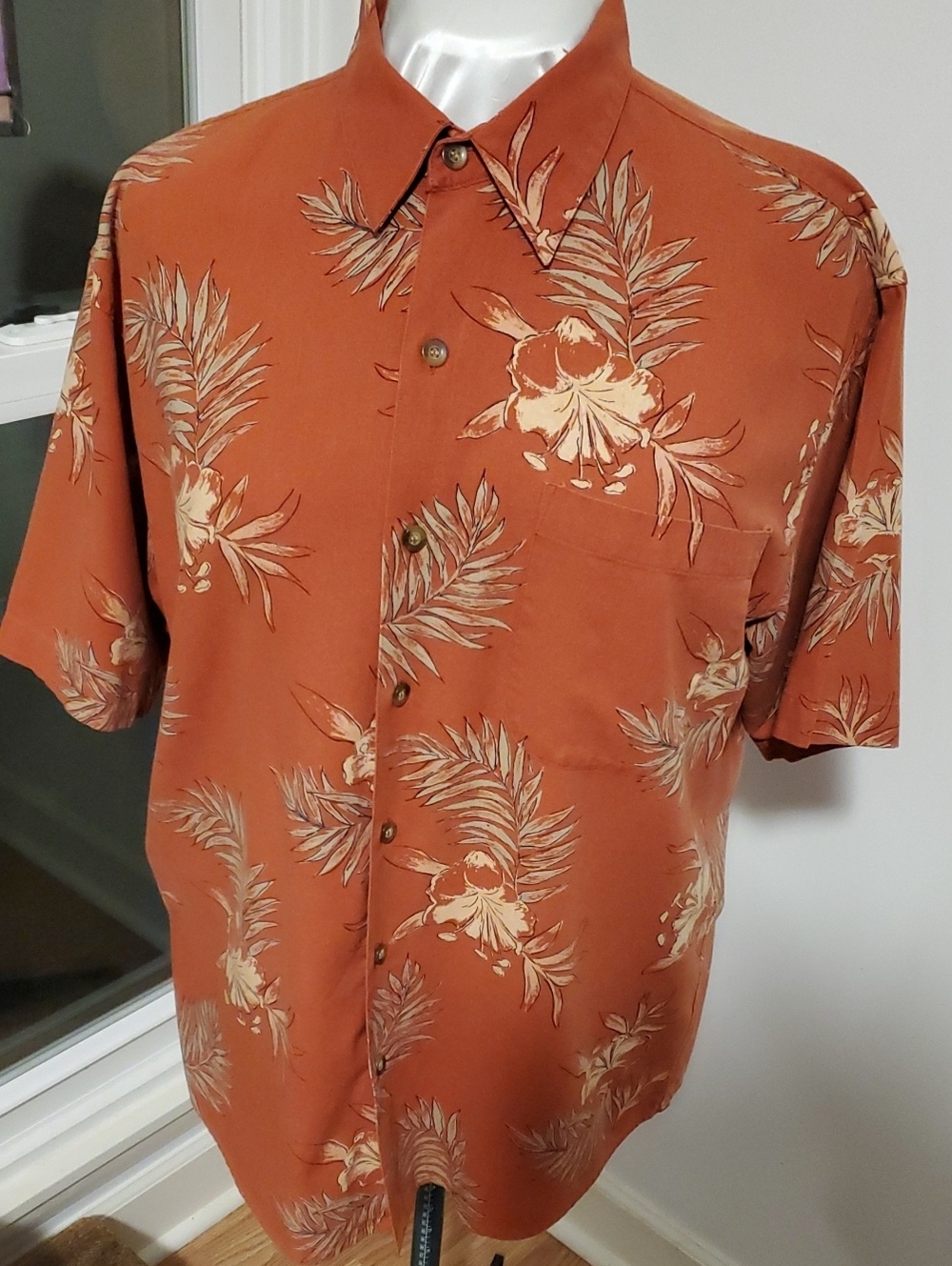 PARADISE BLUE Men's L Hawaiian Shirt H3-4v -  Curated By Rua'h Kibriya